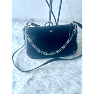 DKNY Bryant Park Demi Bag Black Faux Leather Crossbody MSRP $148